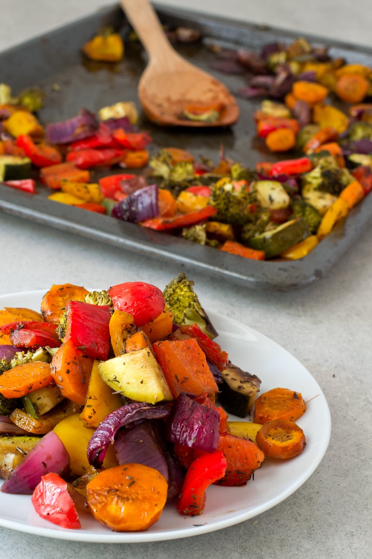 Oil Free Rainbow Roasted Vegetables - Simple Vegan Blog