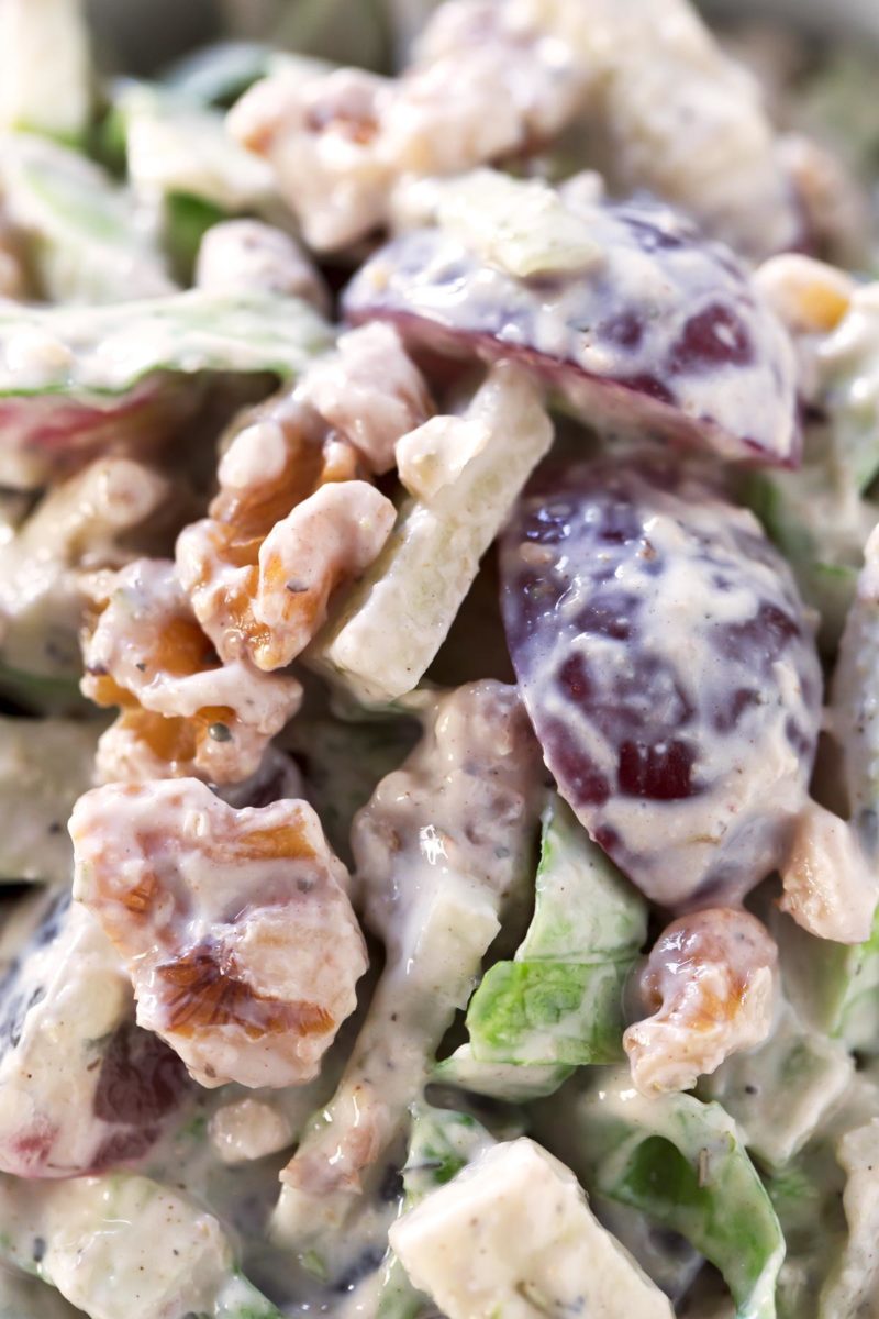 Vegan Waldorf Salad.- I'm obsessed with this vegan Waldorf salad. The dressing is so creamy, but is healthier and lighter than the traditional one.