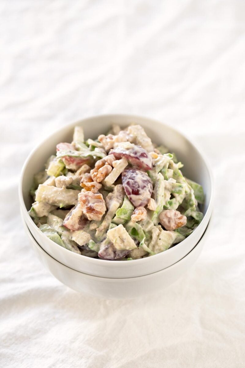 Vegan Waldorf Salad.- I'm obsessed with this vegan Waldorf salad. The dressing is so creamy, but is healthier and lighter than the traditional one.