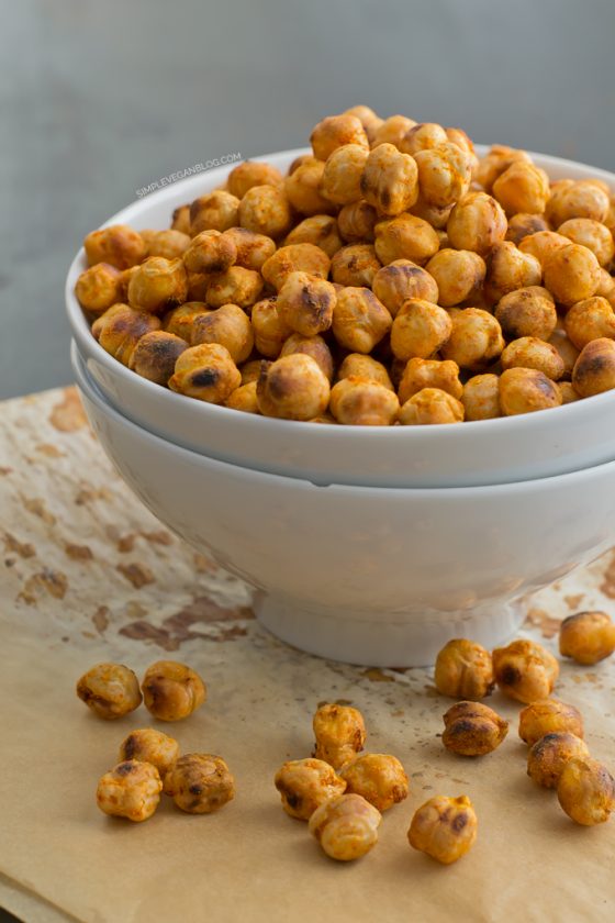 Spicy Roasted Chickpeas - Simple Vegan Blog