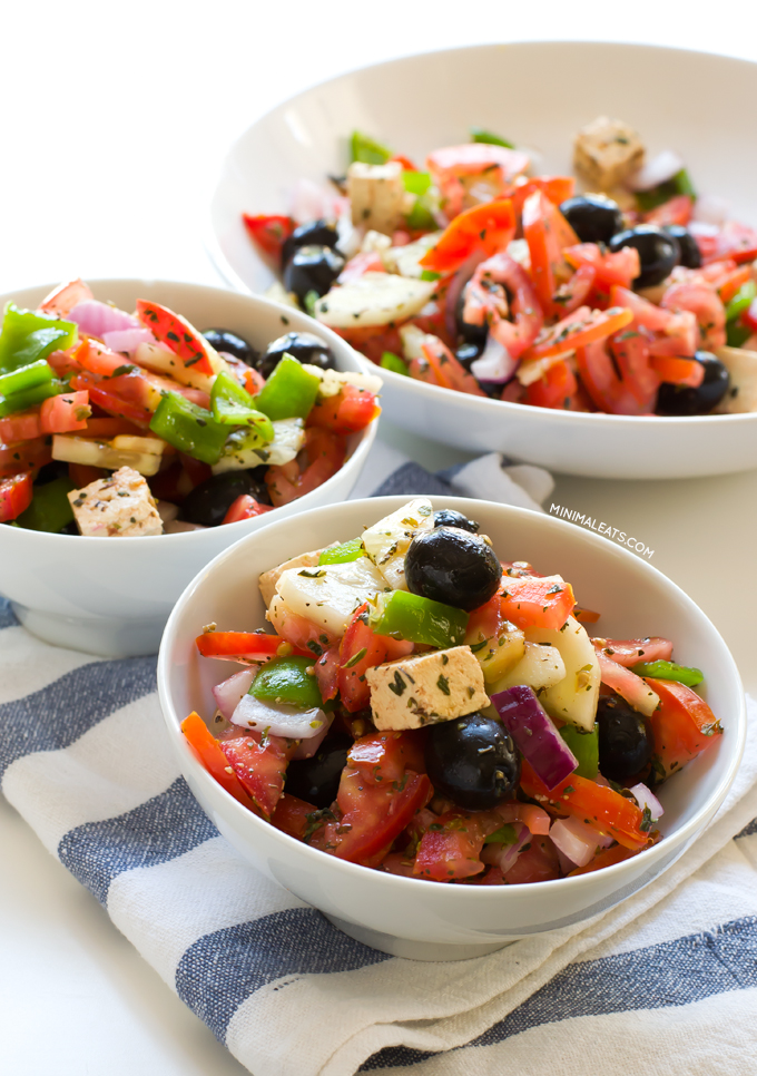 Vegan Greek salad | minimaleats.com #minimaleats #vegan