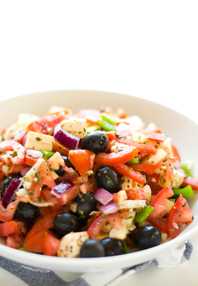 Vegan Greek salad | minimaleats.com #minimaleats #vegan