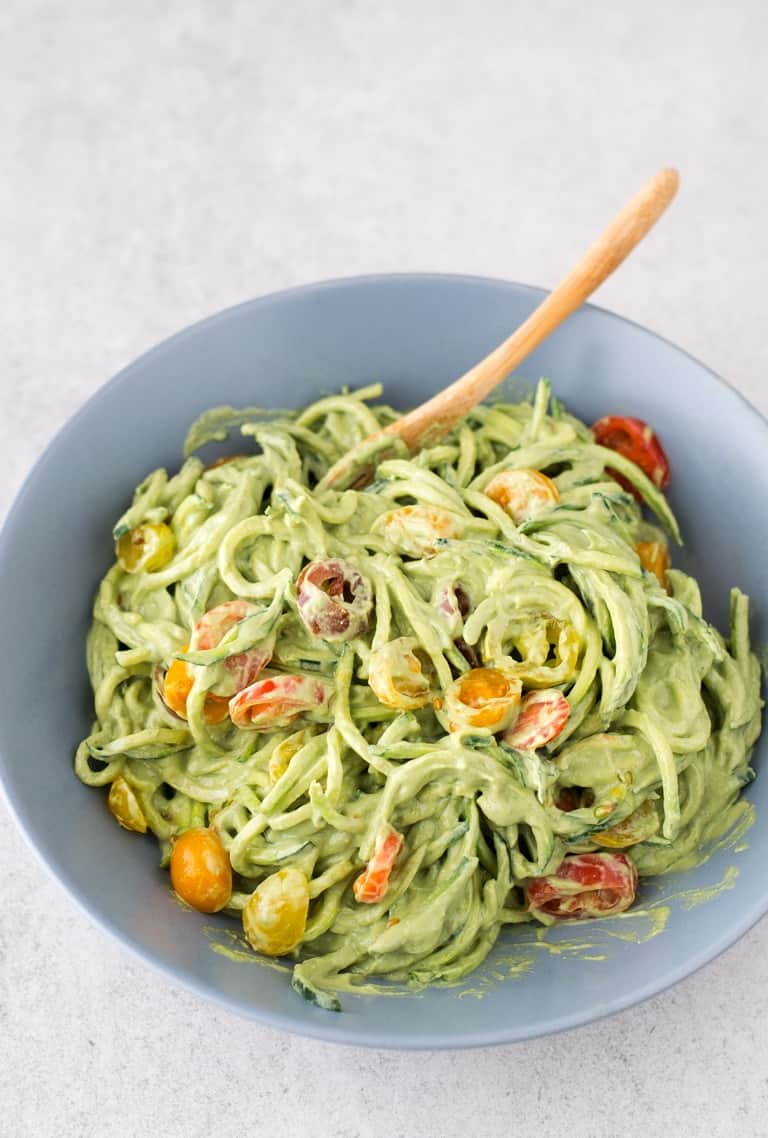 Spiralized Veggie Noodles with Creamy Coconut Basil Sauce - Cook Love Heal  with Rachel Zierzow