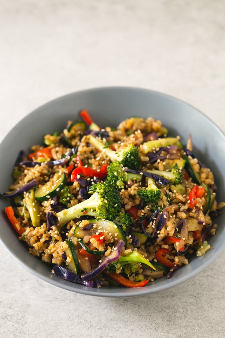 Brown Rice Stir-Fry with Vegetables