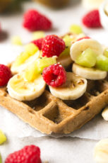 Vegan Gluten Free Waffles - 4-ingredient vegan gluten-free waffles! They're so delicious, healthy and easy to make. Hope you try this recipe! Feel free to add your favorite toppings.