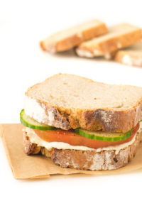 Simple hummus sandwich - This simple hummus sandwich is ready in less than 5 minutes and is a super healthy option, especially if you use homemade hummus.
