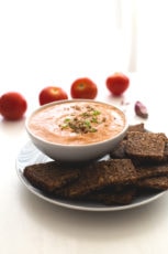 Porra antequerana - Porra antequera is a traditional Spanish tomato could soup, which is thicker than gazpacho or salmorejo, so you can eat it as a dip or a soup, you choose!