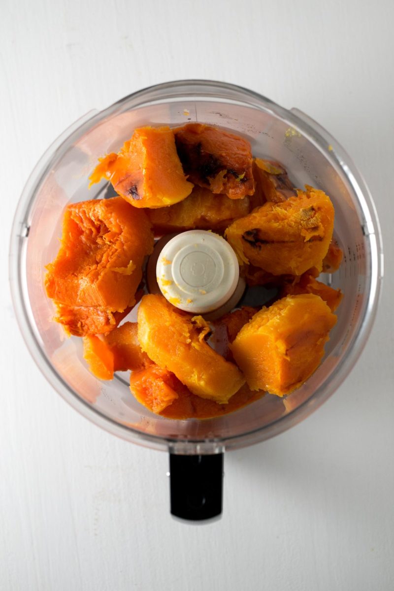 Homemade Pumpkin Puree. - It's really easy to make homemade pumpkin puree, you just need to roast the pumpkin and then puree it a food processor. One ingredient needed!