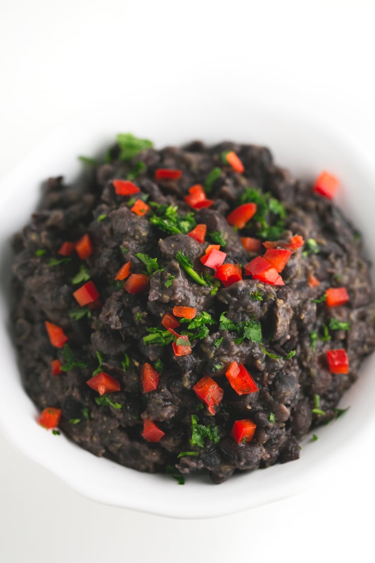 Cuban-style black beans - This recipe is simple, but so tasty and is ready in less than 30 minutes. I love my beans with rice, so I always eat this stew with some Basmati rice.