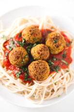 Ikea style vegan meatballs - I usually serve this Ikea-style vegan meatballs with some homemade tomato sauce or marinara and sometimes I also cook some pasta.