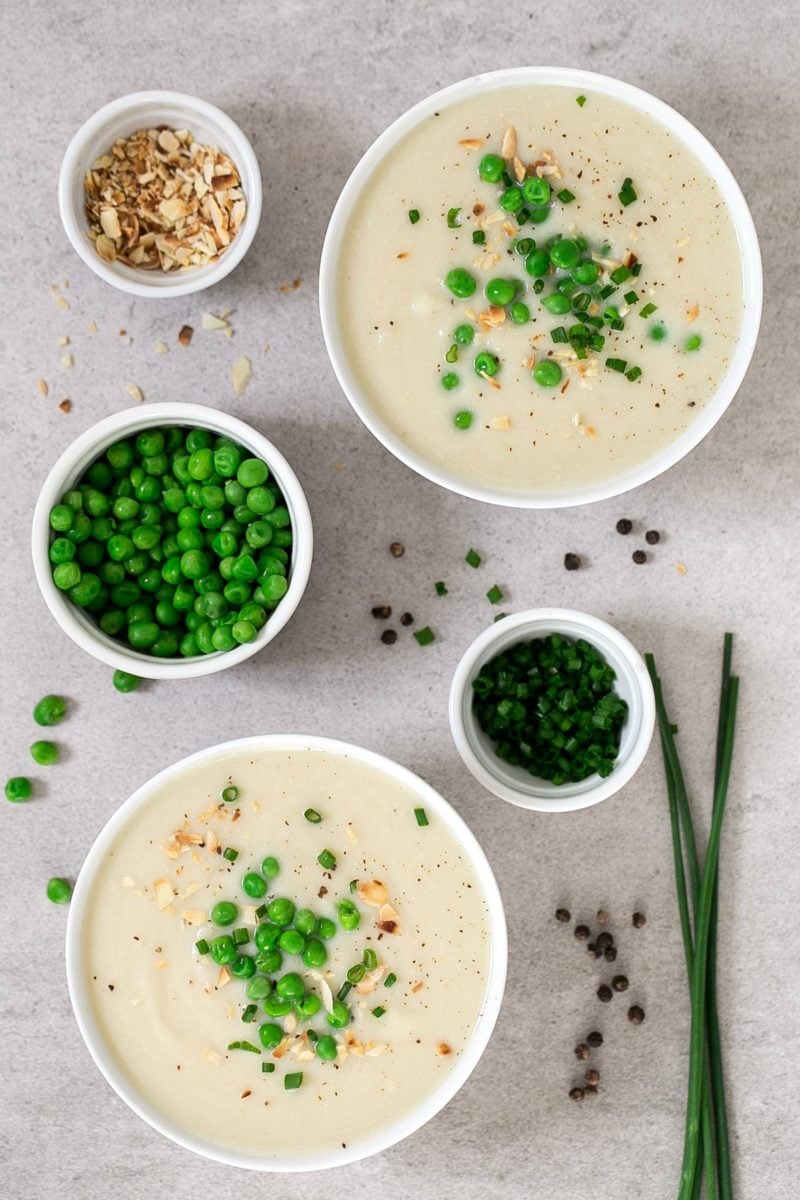 Creamy vegan cauliflower soup. - This creamy vegan cauliflower soup is so light and simple and although cauliflower is not one of our favorite veggies, we really enjoy this amazing recipe.