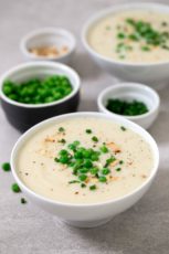 Creamy vegan cauliflower soup. - This creamy vegan cauliflower soup is so light and simple and although cauliflower is not one of our favorite veggies, we really enjoy this amazing recipe.