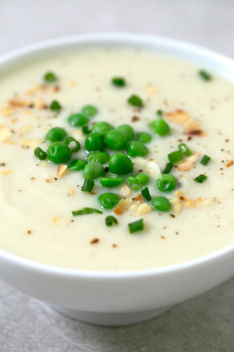 Creamy vegan cauliflower soup. - This creamy vegan cauliflower soup is so light and simple and although cauliflower is not one of our favorite veggies, we really enjoy this amazing recipe.