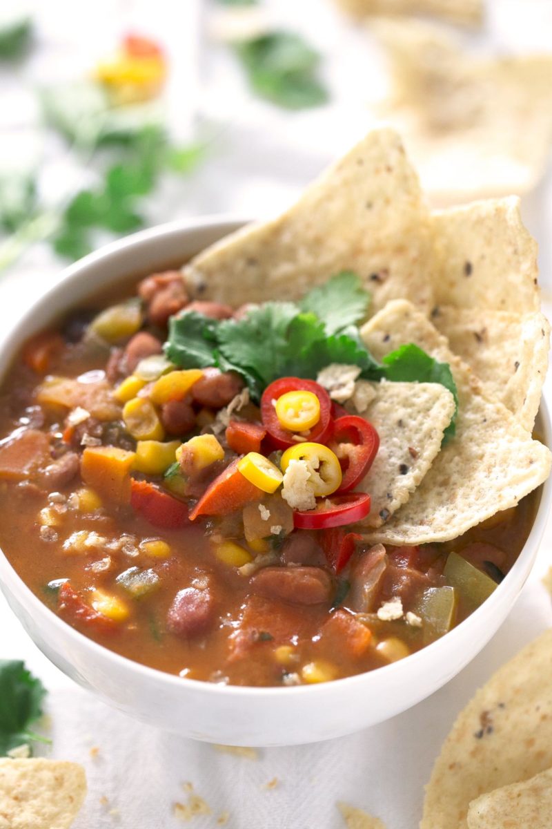 Simple Vegan Bean Soup. - This vegan bean soup is so easy to make. You just need to cook the veggies until golden brown, add the rest of the ingredients and cook for 10 minutes.