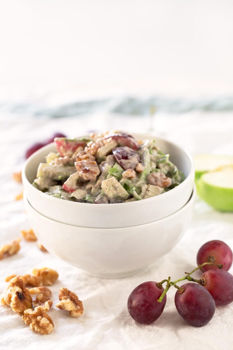 Vegan Waldorf Salad.- I'm obsessed with this vegan Waldorf salad. The dressing is so creamy, but is healthier and lighter than the traditional one.