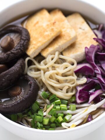 Simple Vegan Ramen - Making vegan ramen at home is so easy. Feel free to use the veggies you have on hand or what's in season. It's a super comforting and satisfying soup.