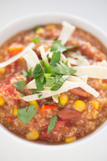 Slow Cooker Vegan Quinoa Chili - Super healthy vegan quinoa chili, made right in the Crock-pot. It's so thick, filling, flavorful and the perfect bowl of comfort food!