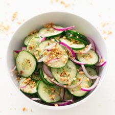 Thai Cucumber Salad - Thai cucumber salad, made in less than 10 minutes, using simple ingredients. It's so tasty, healthy, refreshing and the perfect side dish. #vegan #glutenfree #simpleveganblo
