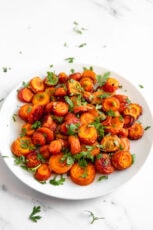 Photo of a plate of homemade roasted carrots