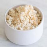 A small picture of a bowl with homemade cauliflower rice