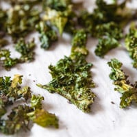 Square photo of some kale chips