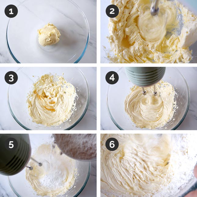 Step-by-step photos of how to make vegan buttercream frosting