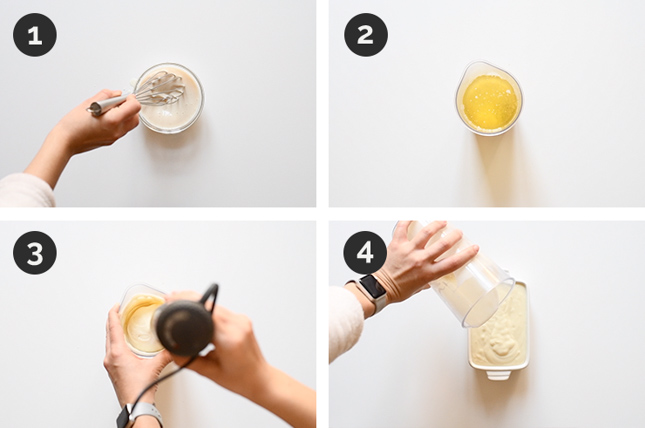 Step by step photos of how to make vegan butter