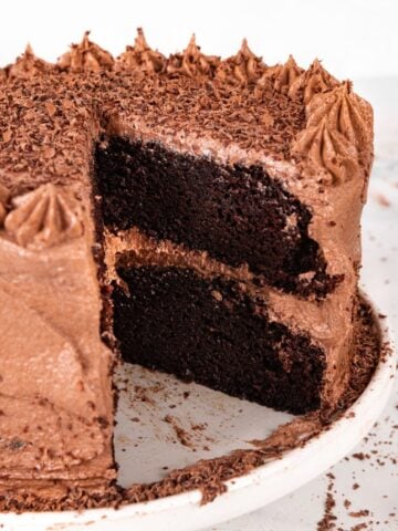 Photo of a homemade vegan chocolate cake