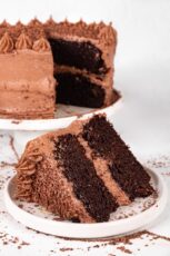 Photo of a slice of a vegan chocolate cake