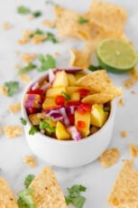 Photo of a bowl of mango salsa
