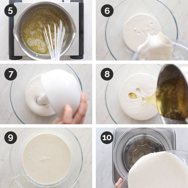 Photo of the last steps of how to make vegan ice cream