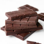 Square photo of 2 barks of vegan chocolate