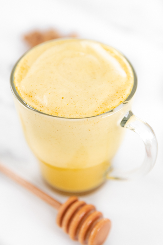 Photo of a cup of turmeric latte