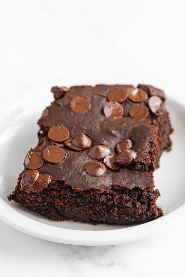 Photo of a piece of black bean brownies