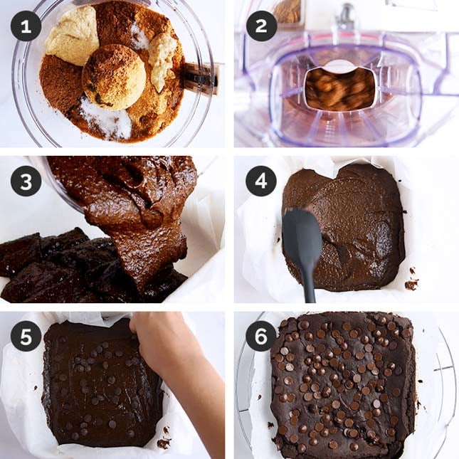 Step-by-step photos of how to make black bean brownies