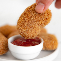 Square photo of some vegan chicken nuggets