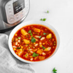 Square photo of a bowl of Instant Pot vegetable soup