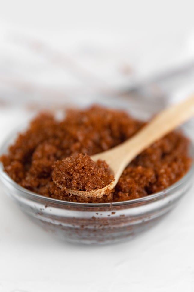 Photo of a spoonful of sugar scrub