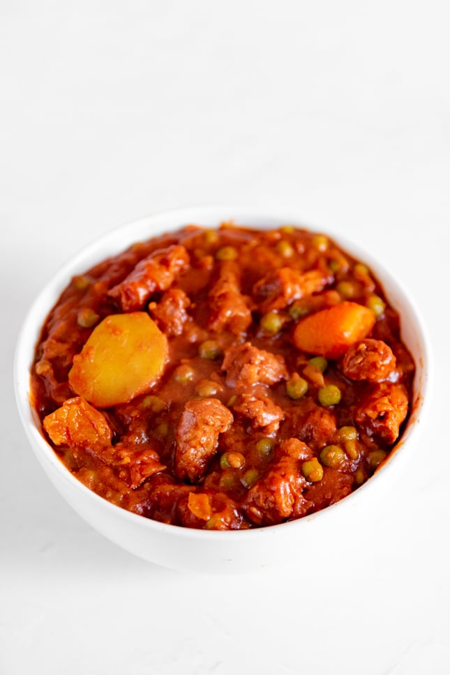 Photo of a bowl of vegan stew