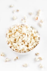 Photo of a bowl of vegan popcorn