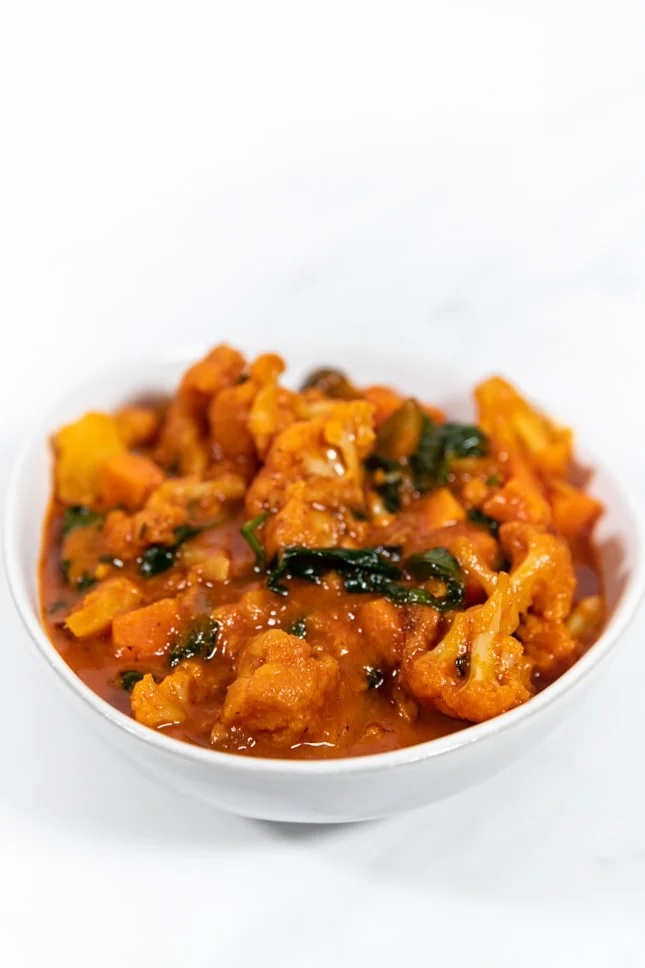 Photo of a bowl of vegetable curry