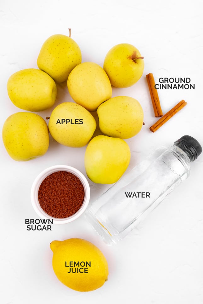Photo of the ingredients needed to make Instant Pot applesauce