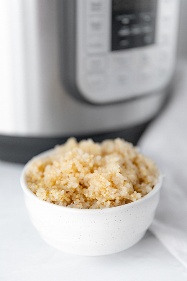 Photo of a bowl of Instant Pot quinoa