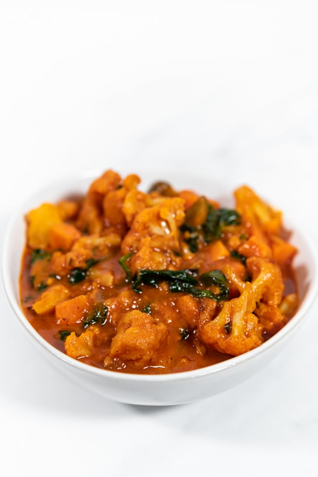 Photo of a bowl of vegetable curry