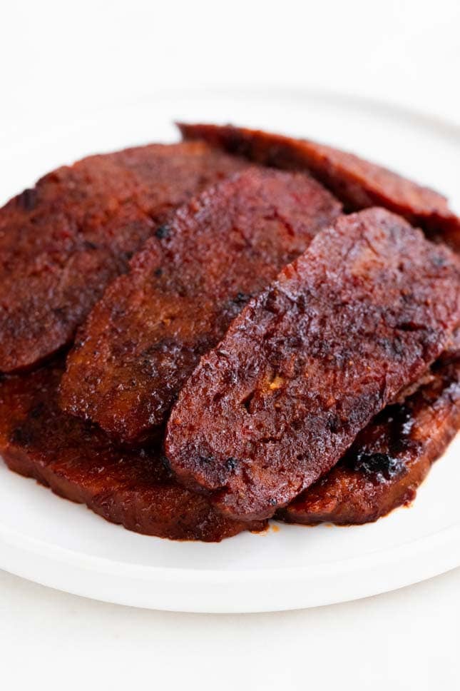 Photo of some slices of vegan bacon