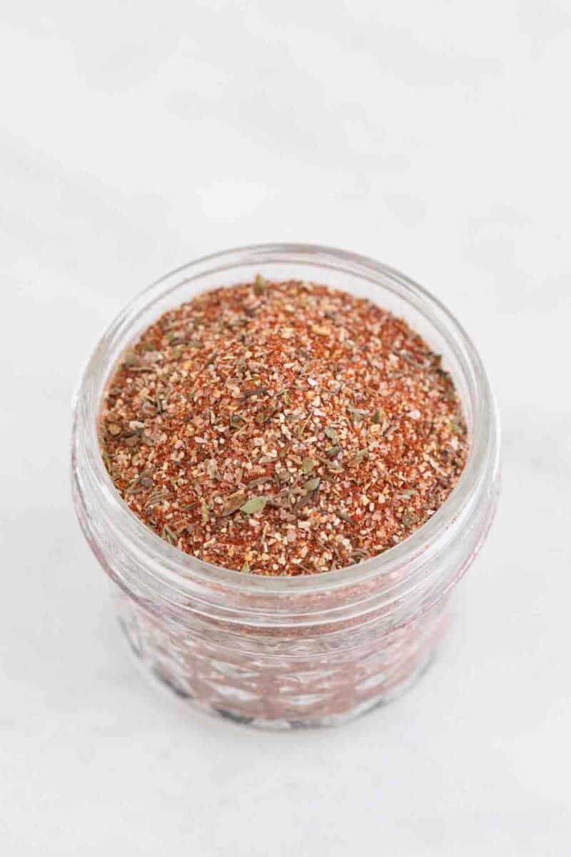 Photo of a small jar with homemade Cajun seasoning