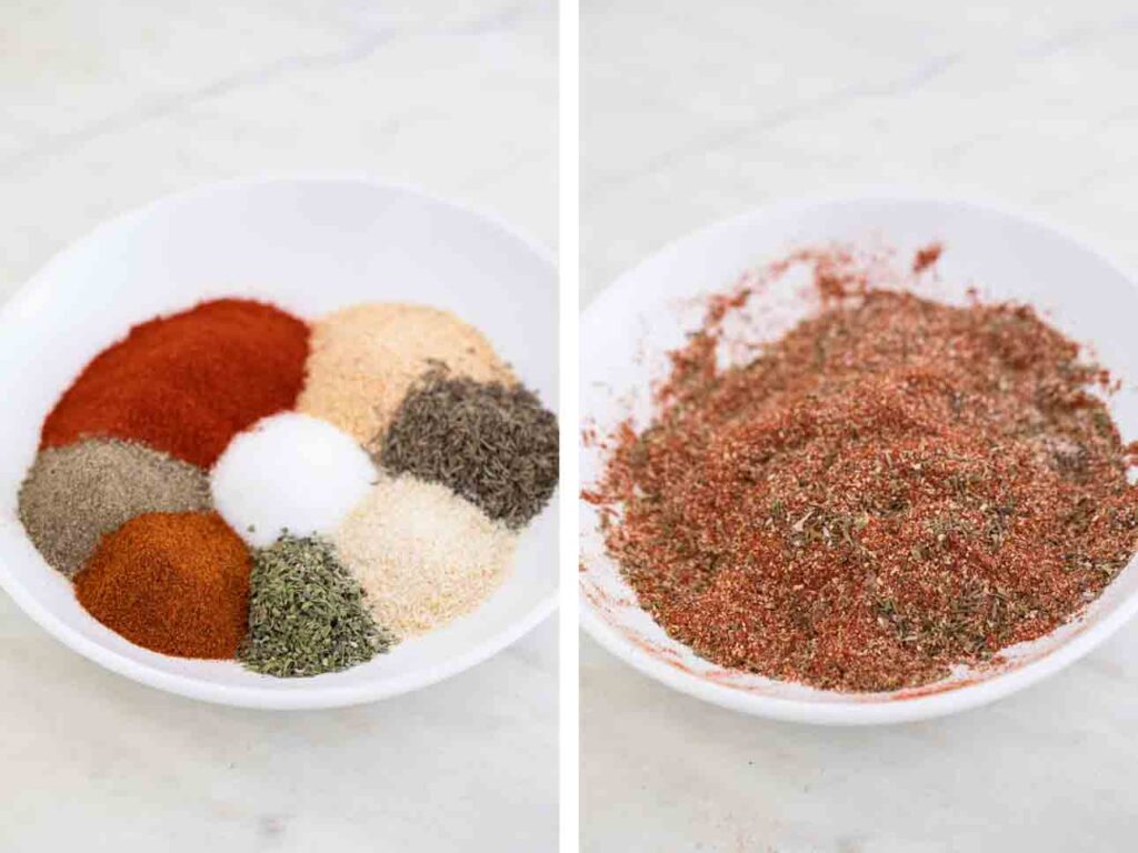 Step-by-step photos of how to make Cajun seasoning