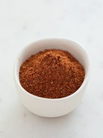 Photo of a small bowl with homemade Old Bay seasoning.