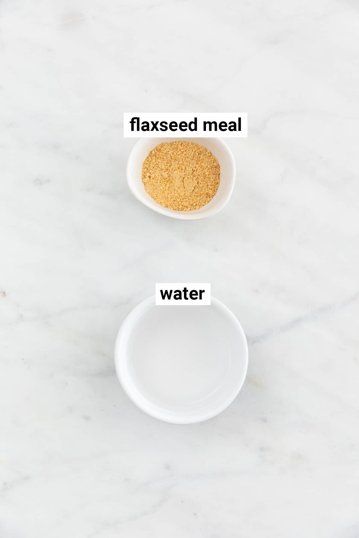 Ingredients needed to make a flax egg.