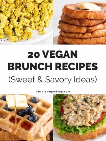Collage of photos of Vegan Brunch Recipes.